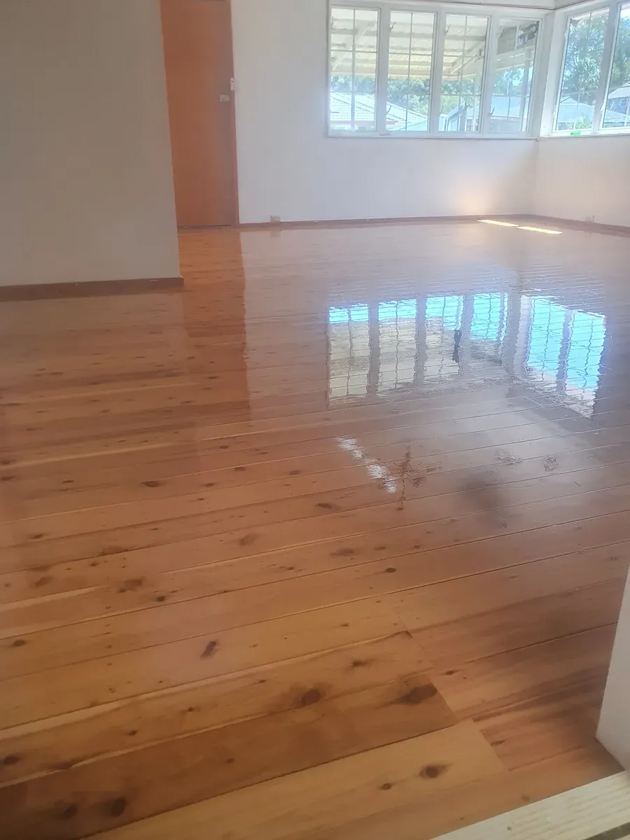 Floor sanding in progress